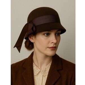 Elegant Brown Cloche Hat for Women